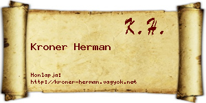 Kroner Herman névjegykártya