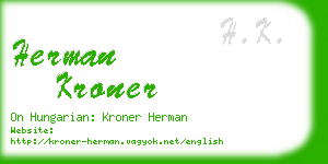 herman kroner business card